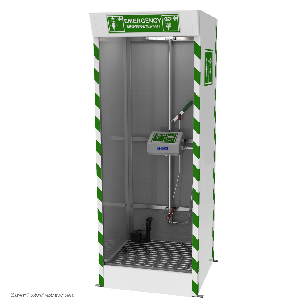 Hughes SD32K45G Emergency Safety Shower Cubicle for Indoor Use - Ideal for Laboratories, Factories, and Chemical Workplaces