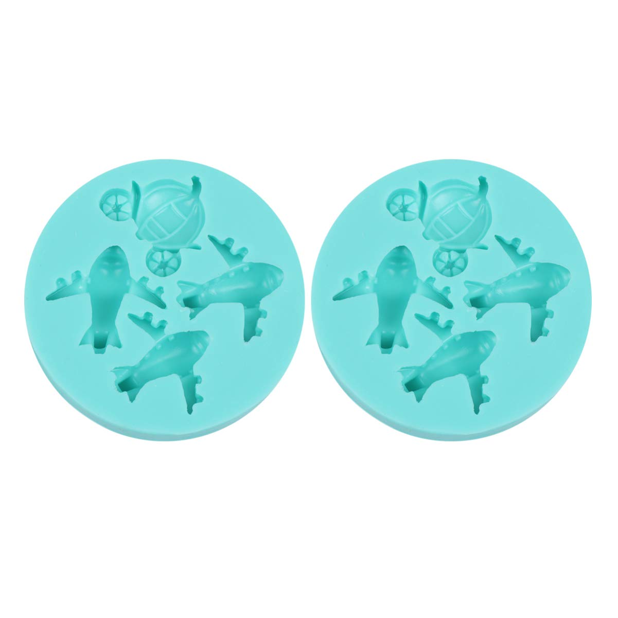 UPKOCH 2-Piece Silicone Baking Mold Set - Airplane & Pumpkin Car Shaped Cake Molds for Chocolate, Candy, Fondant Decorations | Perfect for Birthday Parties, Baby Showers & Holiday Desserts