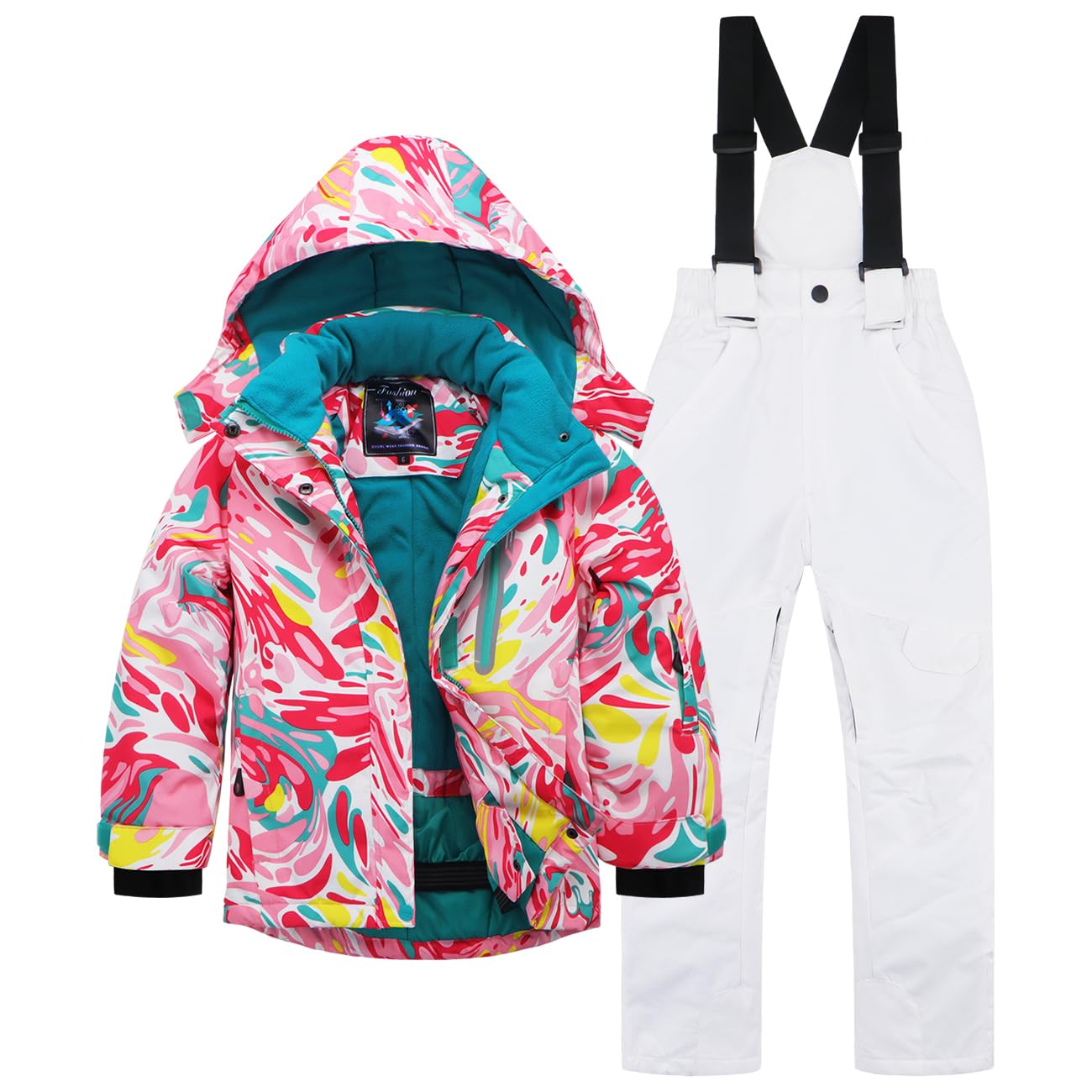 Kids Ski Jacket & Pants Set - Waterproof Winter Snowsuit for Boys & Girls - Perfect for Snowboarding, Skiing & Outdoor Winter Activities