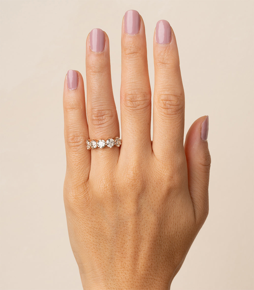 Claudette 5 Stone Diamond Ring for Women - Elegant Wedding, Engagement & Anniversary Jewelry Gift - Perfect for Bridal, Party & Special Occasions