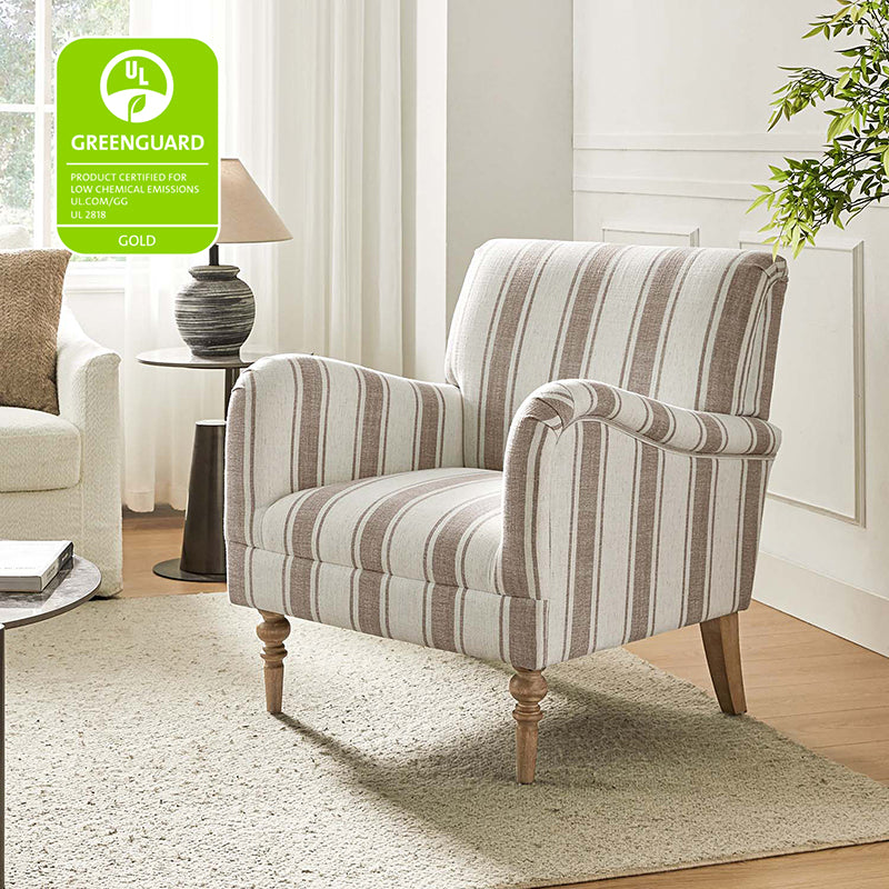 Quentin Upholstered Armchair - Modern Accent Chair for Living Room, Bedroom & Office - Comfortable Lounge Chair with Soft Fabric & Sturdy Wooden Legs