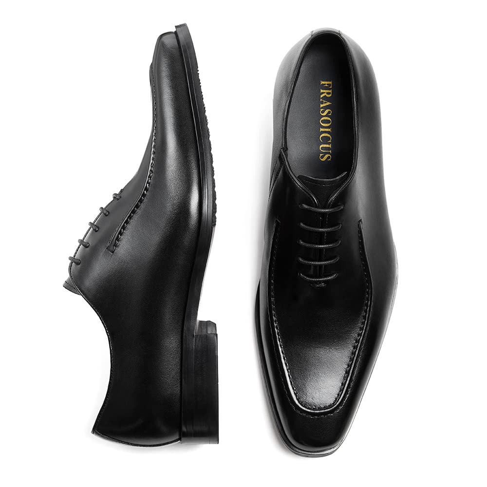 FRASOICUS Men's Leather Oxford Dress Shoes - Classic Formal Business Shoes for Work, Wedding & Office - Comfortable & Stylish Men's Dress Shoes