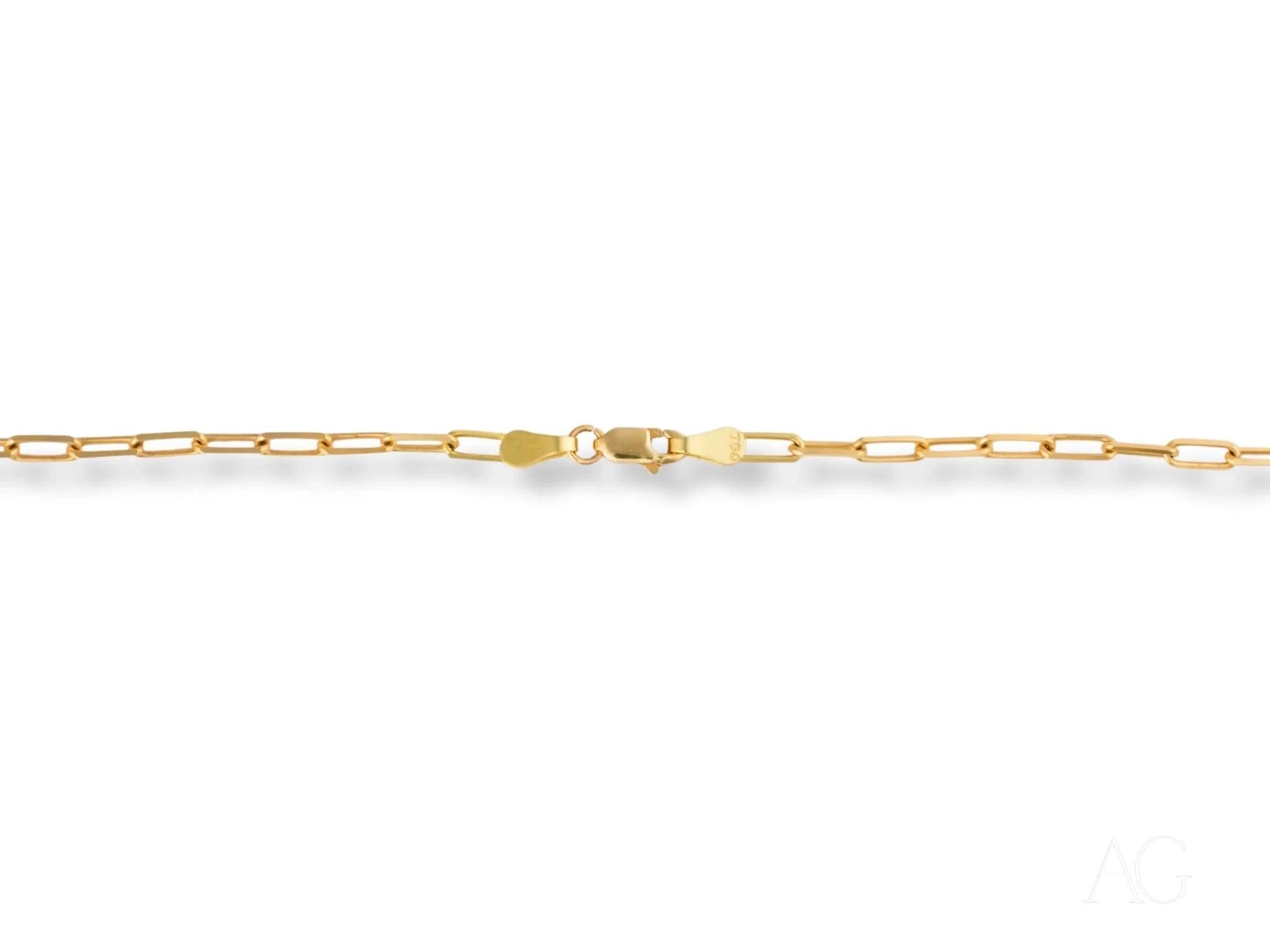 18K Yellow Gold Paperclip Link Chain Necklace for Women - Elegant & Durable Jewelry for Everyday Wear, Parties & Gifting