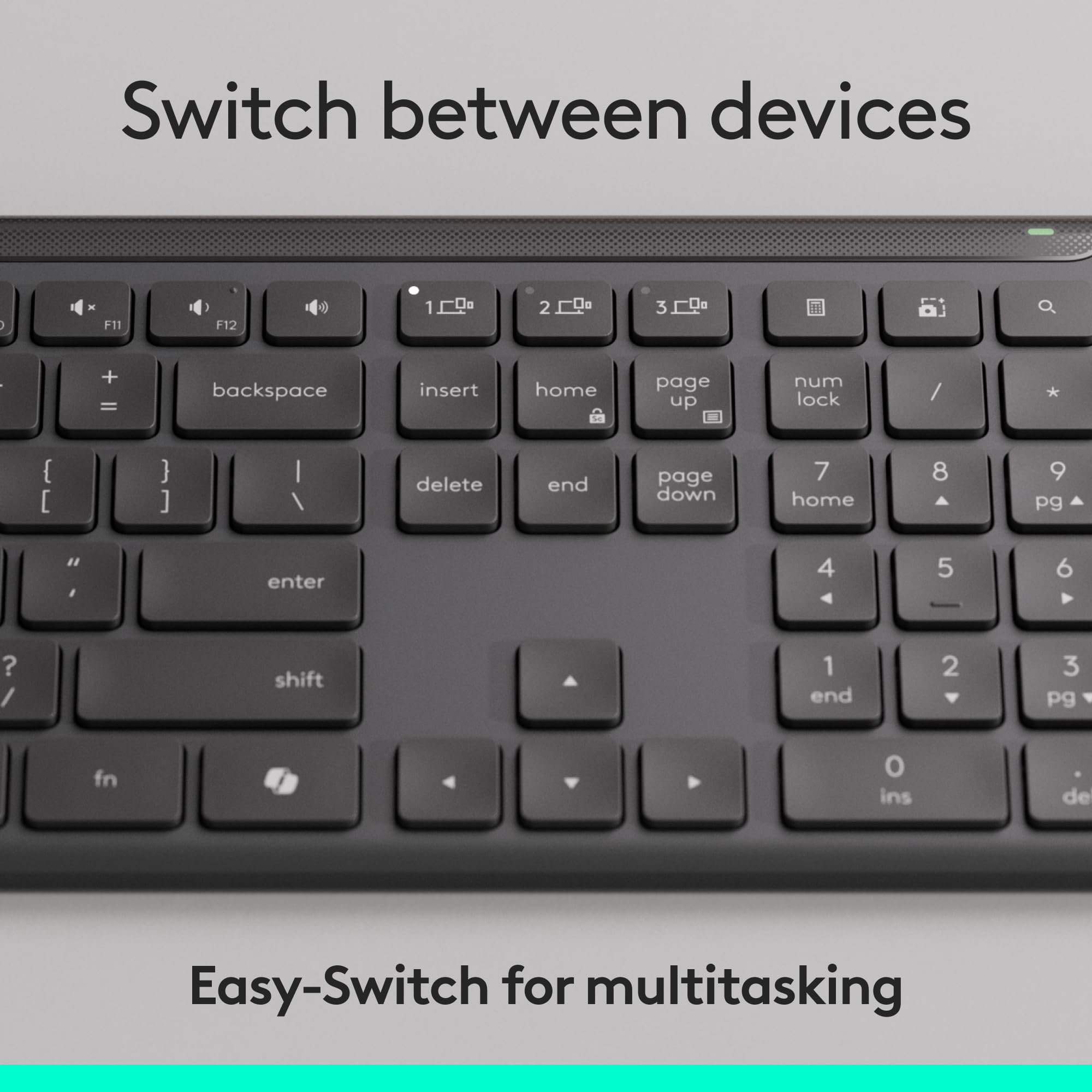 Logitech Signature Slim MK955 Wireless Keyboard and Mouse Combo for Business | Microsoft Copilot Edition, Quiet Typing, Bluetooth & Secure USB Receiver, Graphite - Perfect for Office, Remote Work & Windows Productivity