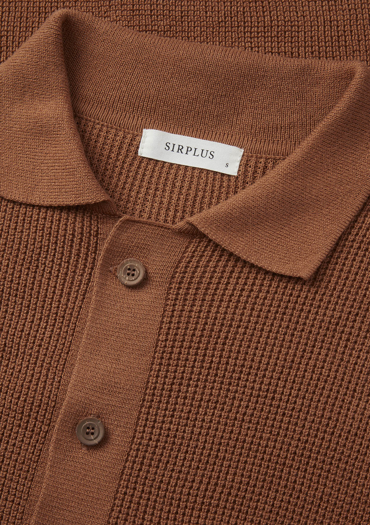 Caramel Waffle Knit Polo Shirt for Men - Soft & Comfortable Casual Wear - Perfect for Office, Golf & Weekend Outings