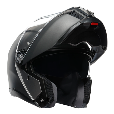 AGV Tourmodular Solid Luna Grey Motorcycle Helmet - Lightweight & Comfortable Full Face Helmet for Men & Women - Perfect for Street Riding, Commuting & Long Distance Tours