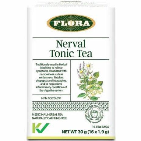 Flora Nerval Tonic Tea - 16 Herbal Tea Bags for Relaxation & Stress Relief | Calming Herbal Blend for Anxiety Relief & Better Sleep | Perfect for Evening Relaxation & Meditation