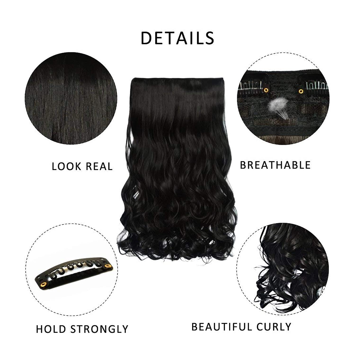 PRAVRAJYA Synthetic Hair Extensions for Women - Curly Wave Clip-in Wigs & Hairpieces | Perfect for Daily Styling, Cosplay, and Special Occasions