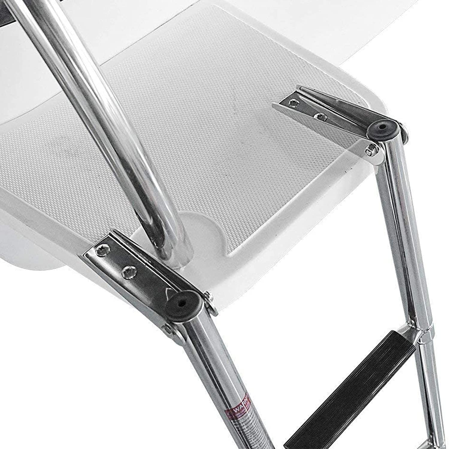 Stainless Steel Telescoping Ladder for Boats - FairUo Marine Yacht Swim Platform Ladder with Spring-Loaded Entry & Non-Slip Steps - Perfect for Swimming Pool, Dock Access, and Water Sports Activities