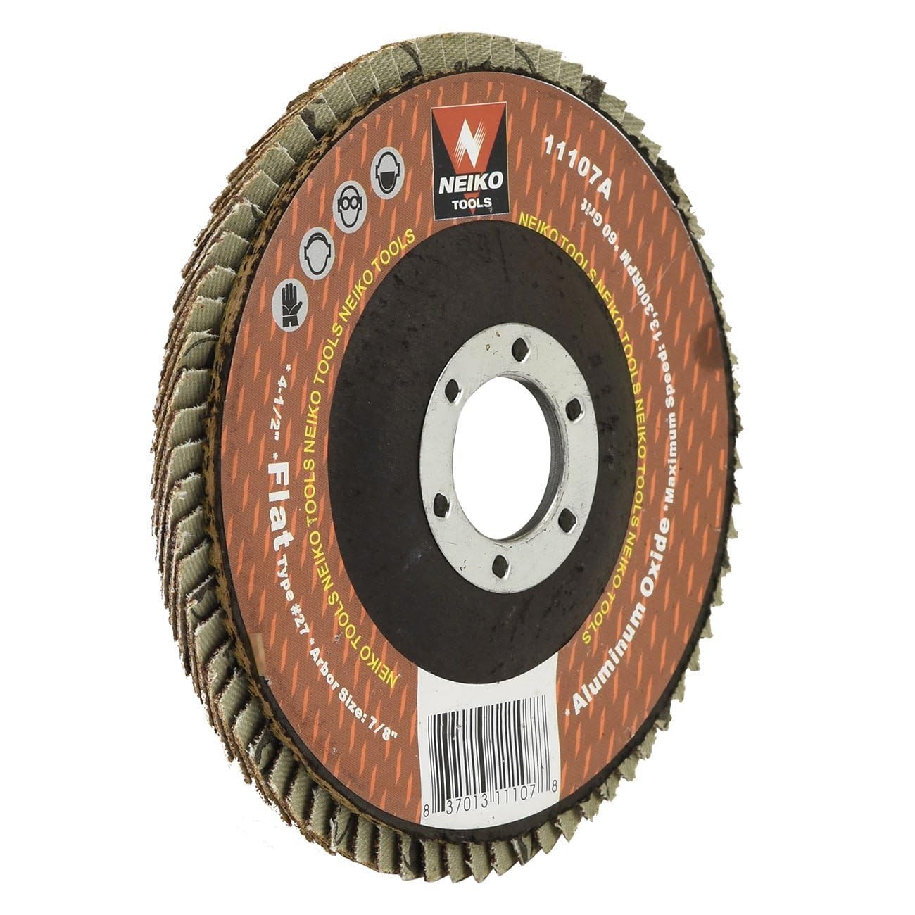 NEIKO 11107A 10 Pack 4.5 Inch Aluminum Oxide Flap Discs 60 Grit for Angle Grinder | T27 Grinding Wheel with 7/8