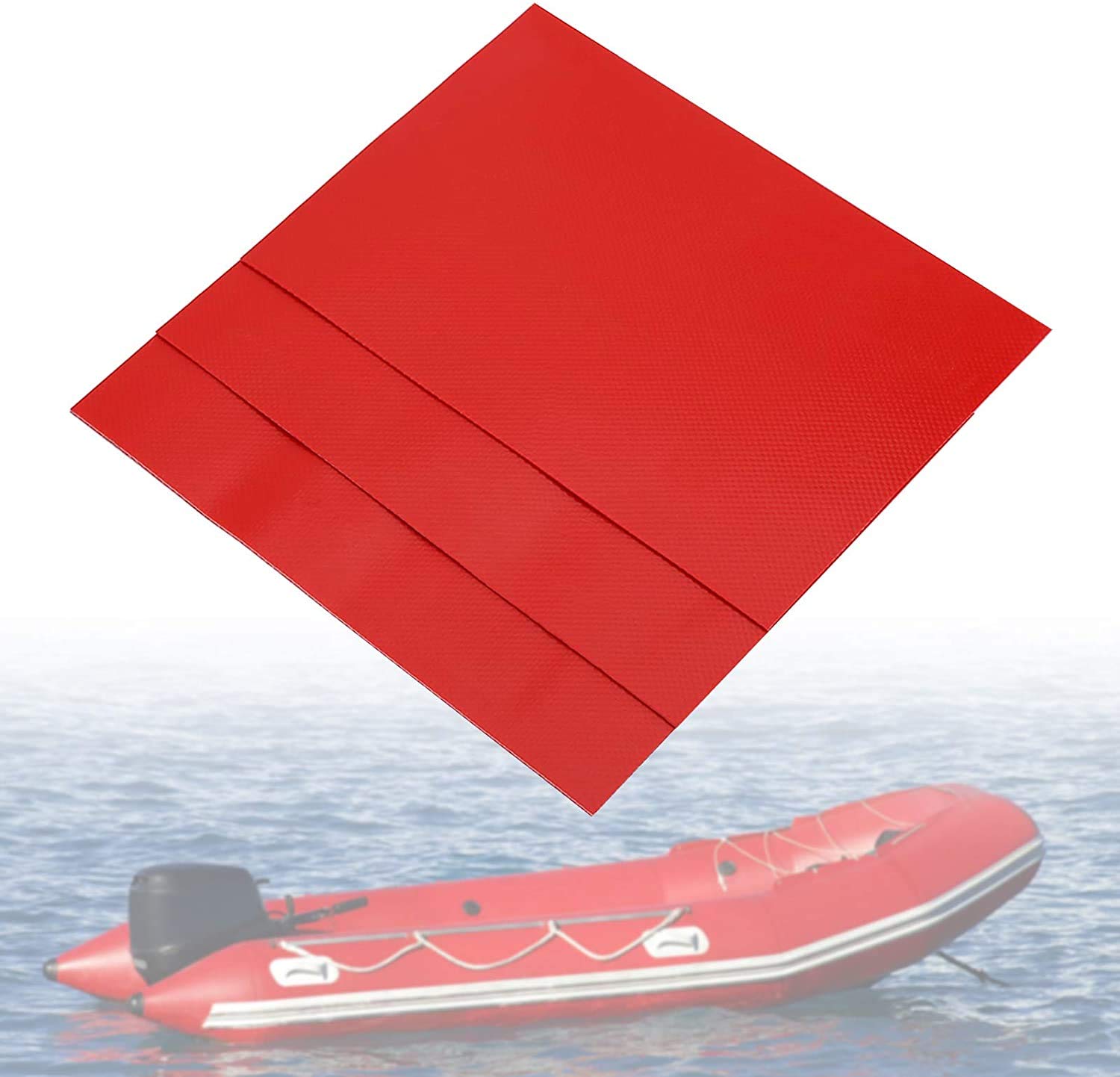 Vbestlife 6Pcs PVC Patch Repair Kit for Inflatable Raft, Boat, Canoe & Kayak - Waterproof Adhesive Patches (Red) - Emergency Repair Accessories for Outdoor Water Sports & Pool Toys