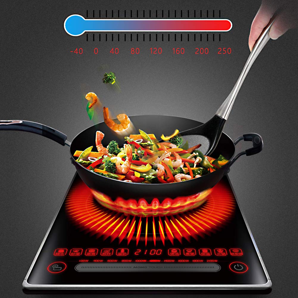 Honglida Premium BPA-Free Silicone Wok Turner - 600°F Heat Resistant Spatula with Stainless Steel Handle (14.2 Inch, Black) - Ideal for Non-Stick Cookware, Stir-Frying, Flipping Pancakes & Sauteing