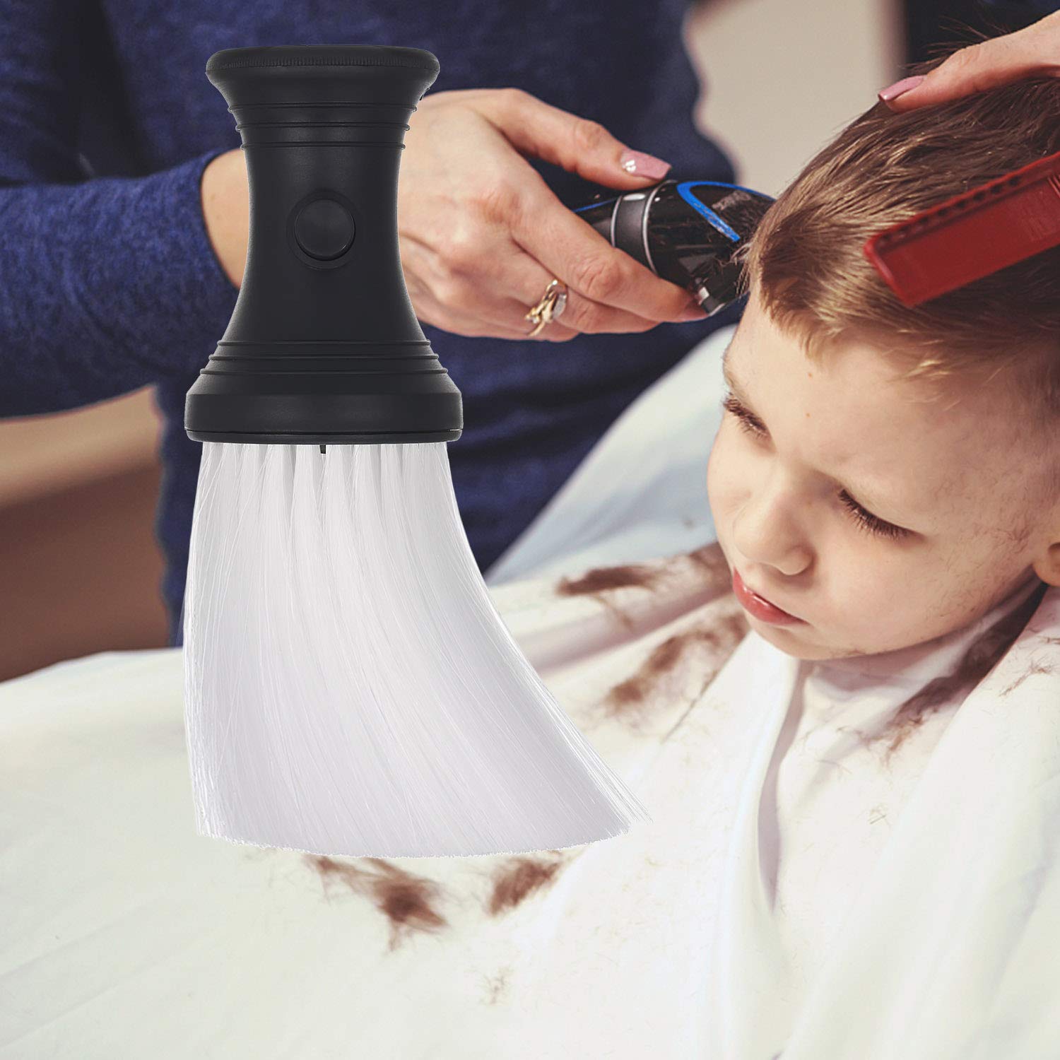 Professional Barber Neck Duster Face Sweep Brush - Salon & Household Hair Cleaning Tool for Stylists & Home Use (Black) | Perfect for Haircut Cleanup, Beard Trimming & Salon Maintenance - Layfoo