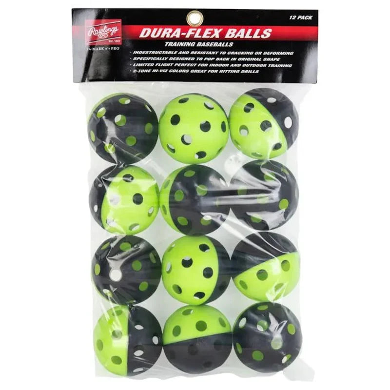 Rawlings Dura Flex 9 Baseball Training Balls - 12 Pack | High-Quality Practice Balls for Youth & Adult Players | Perfect for Batting Practice, Fielding Drills & Team Training