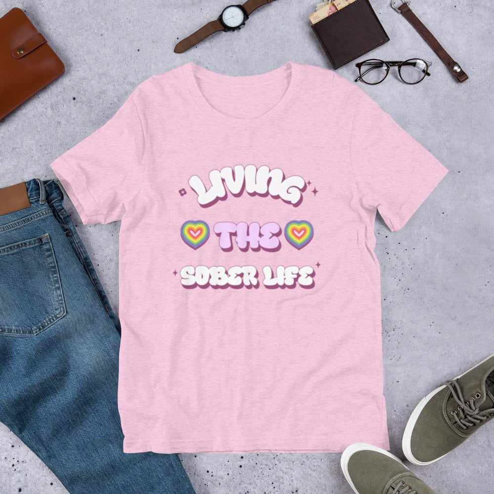 Sober Life Unisex T-Shirt - Vibrant Heart Collection | Comfortable & Stylish for Recovery, Support & Everyday Wear