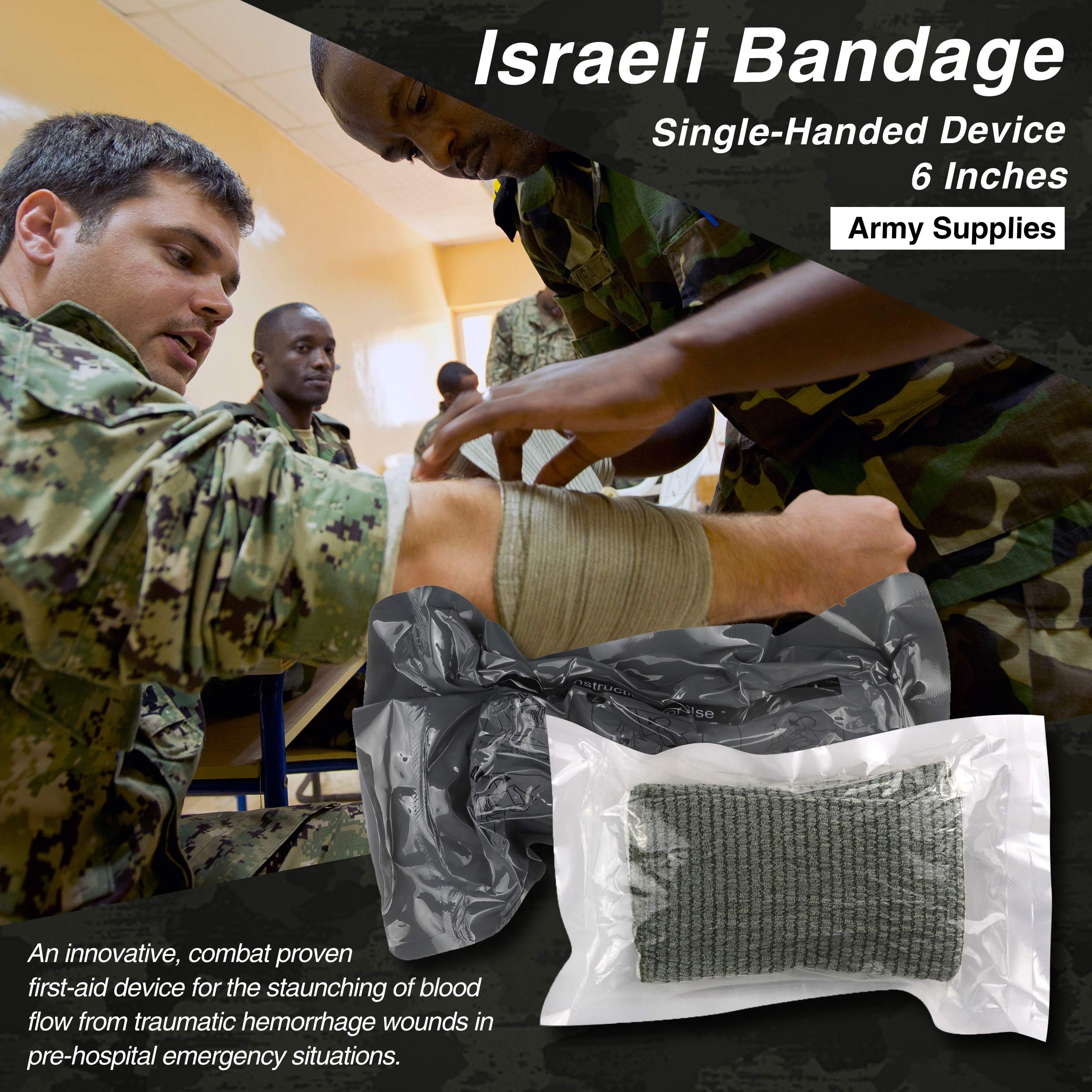 Tactical Survival First Aid Kit with Tourniquet & Israeli Bandage - Military IFAK for Wound Care, Bleeding Control & Trauma Hemorrhage - Perfect for Outdoor Adventures, Emergency Preparedness & Combat Training