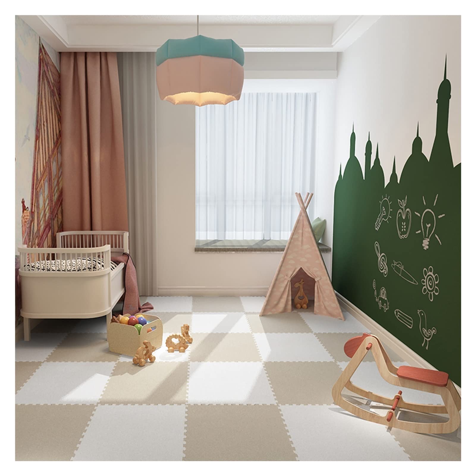 BDSHL Interlocking Foam Play Mats - Soft Plush Carpet Tiles for Kids Room, Nursery & Play Areas - Non-Slip Puzzle Floor Mat for Baby Crawling & Toddler Play - Warm Colorful Foam Tiles (20-Piece Set, 30x30cm) - Perfect for Daycare, Playrooms & Home Gym Flooring