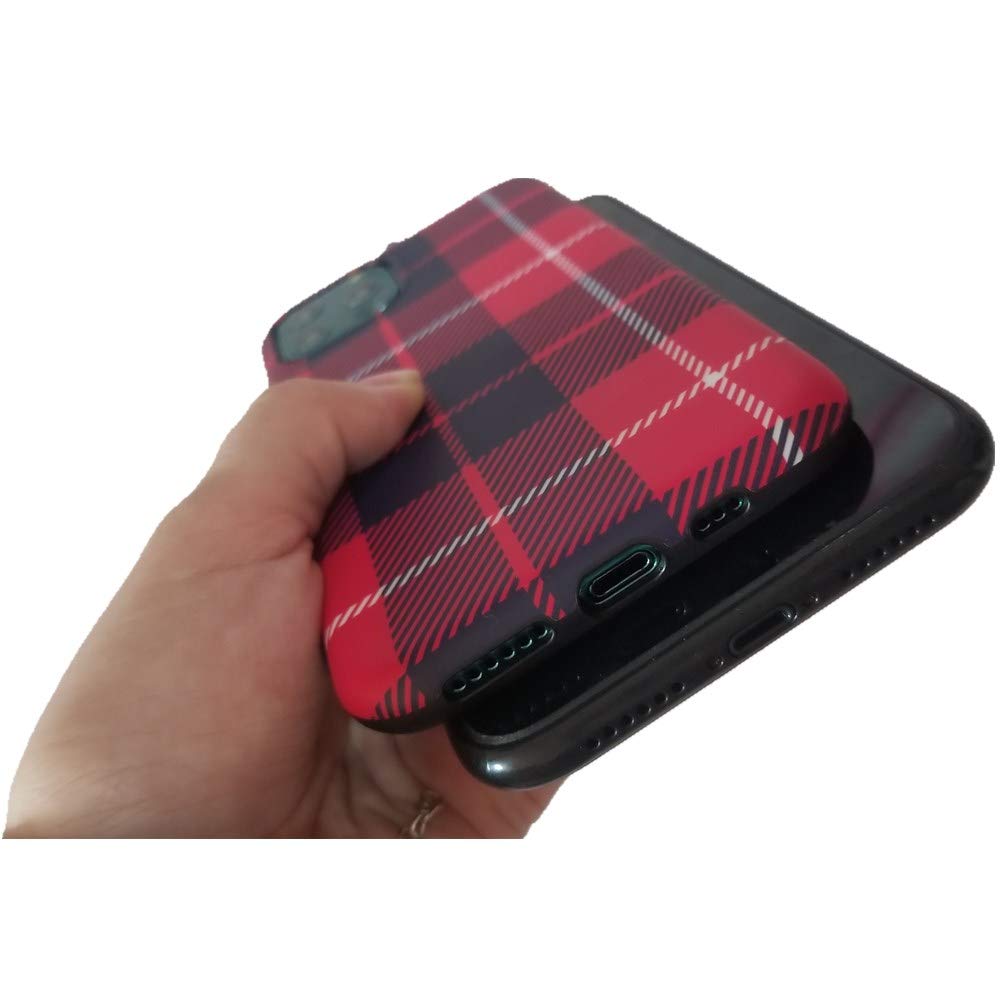 Christmas Tartan iPhone 11 Pro Max Case - Red Plaid Soft TPU Slim Fit Silicone Cover for Women (6.5 inch) | Perfect Winter Protection & Holiday Gift for iPhone 11 Pro Max Users