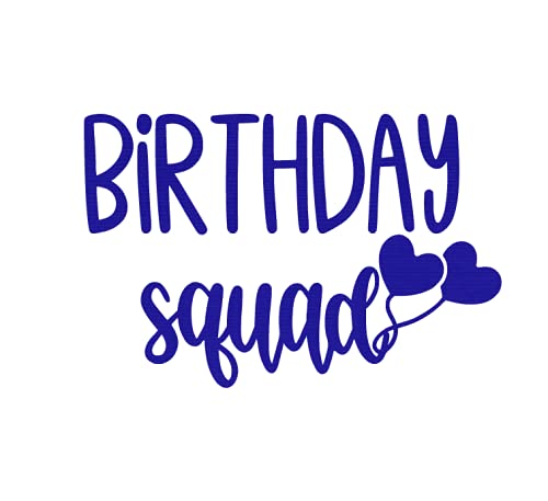 Birthday Squad Iron On Decal - DIY Birthday T-Shirt Transfer for Custom Party Shirts & Gifts (Blue) - Perfect for Birthday Celebrations, Group Events & Personalized Apparel