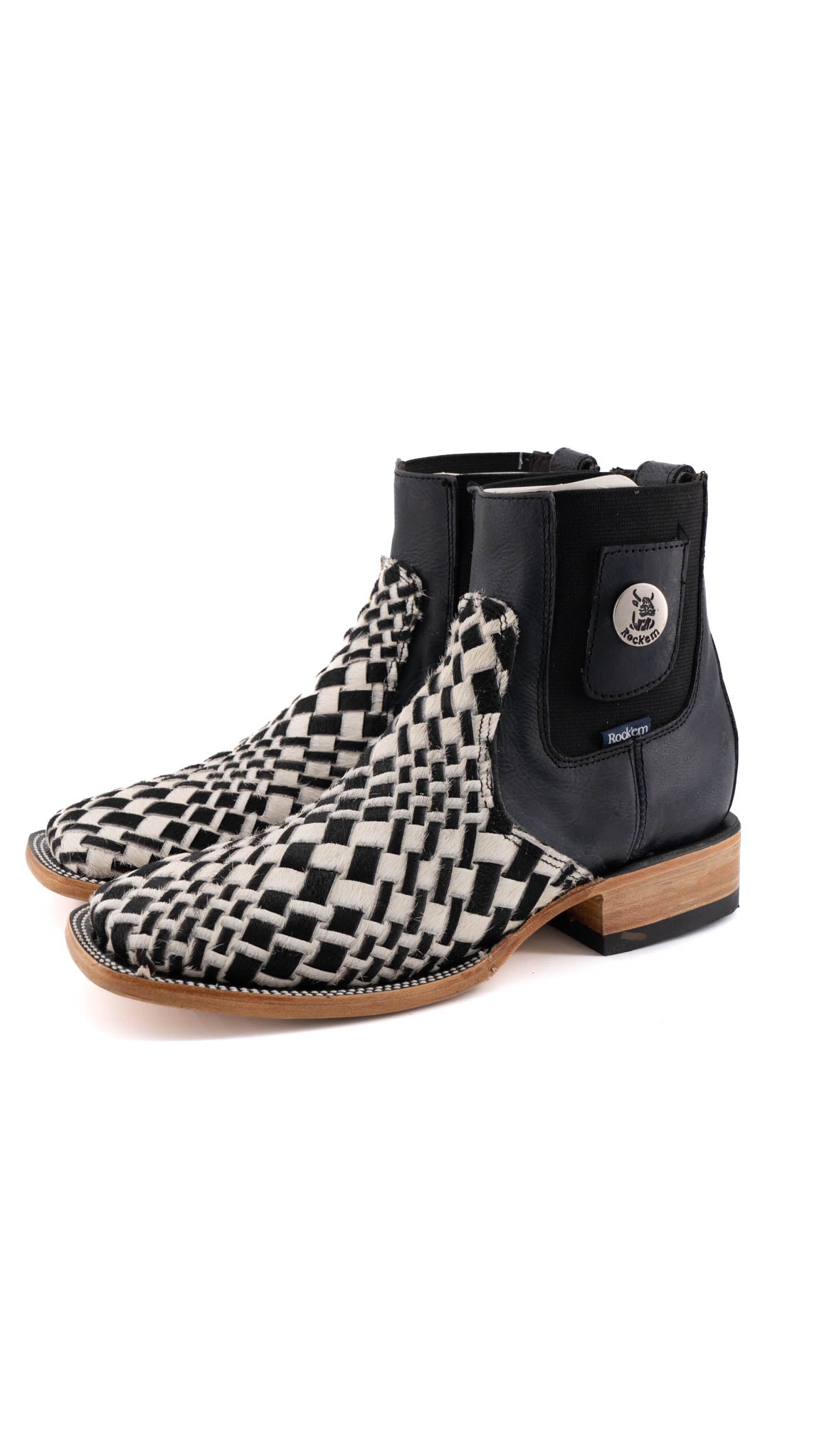 **Men's Genuine Cowhide Leather Boots Size 6.5 - Square Toe Western Style for Casual Wear & Outdoor Adventures**