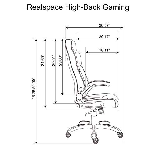 Realspace® High-Back Bonded Leather Gaming Chair - 50