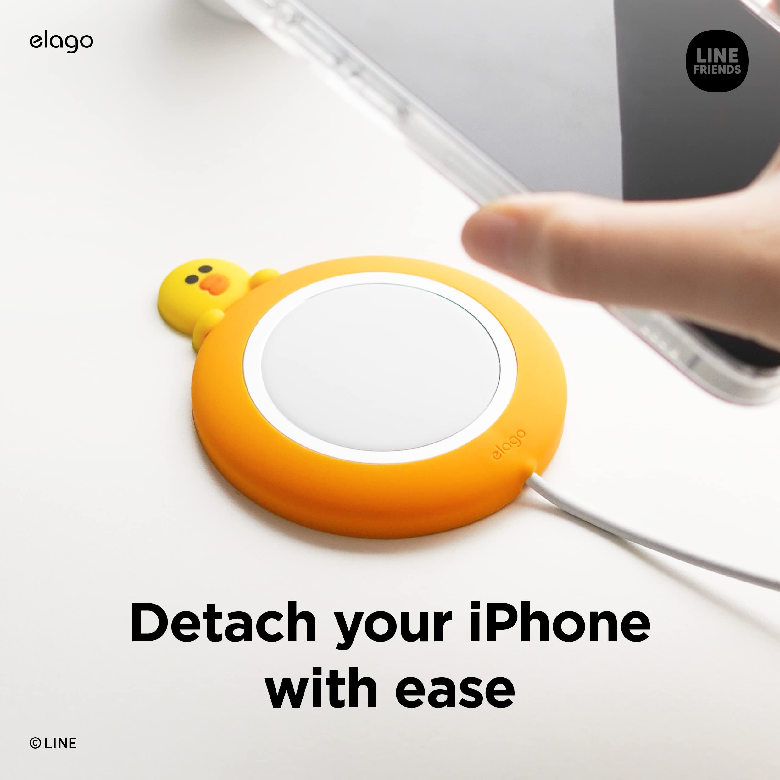 elago MagSafe Charging Pad - Wireless Charger Compatible with iPhone 16/15/14/13/12 Series | Fast Qi Charging Stand for Bedroom, Office & Car | Official Merchandise (Cable Not Included) - Sally Design