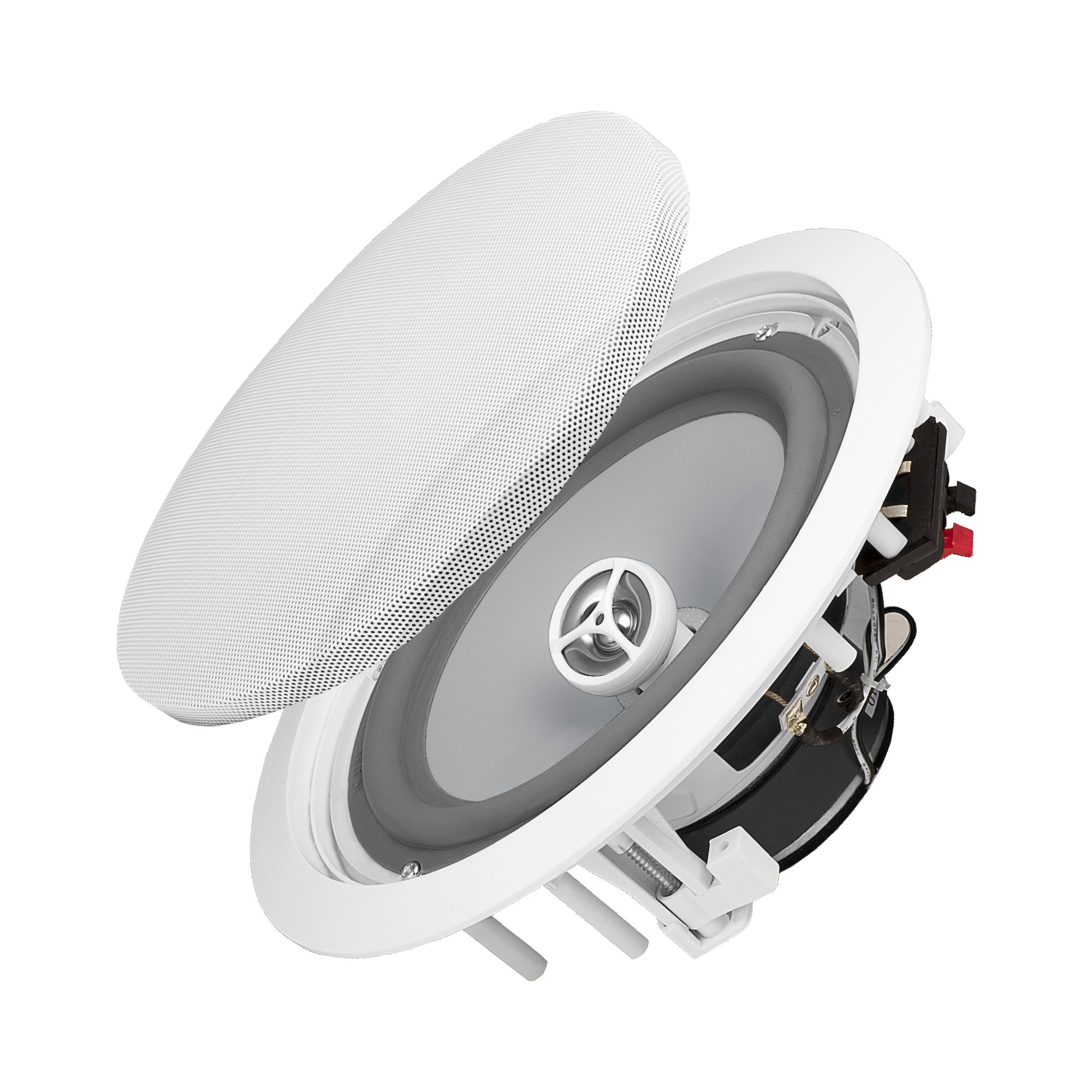 OSD ICE800WRS Weatherproof In-Ceiling Speakers Pair - Indoor/Outdoor Stereo Sound System - Perfect for Home Theater, Patio & Pool Area Entertainment