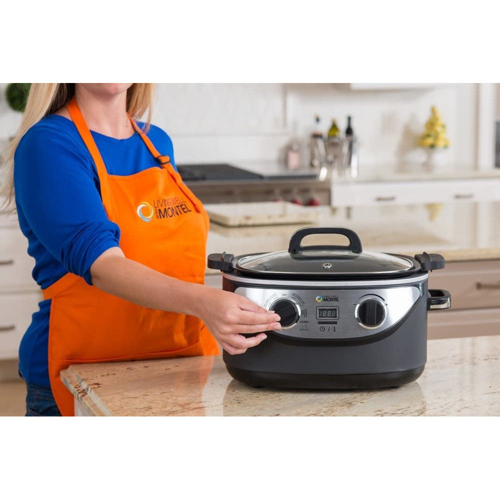 Montel Pro Plus 6-in-1 Multi Cooker | Electric Pressure Cooker, Slow Cooker, Rice Cooker, Steamer, Sauté Pan & Warmer | Perfect for Meal Prep, Family Dinners & Healthy Cooking (Model MWMC01)