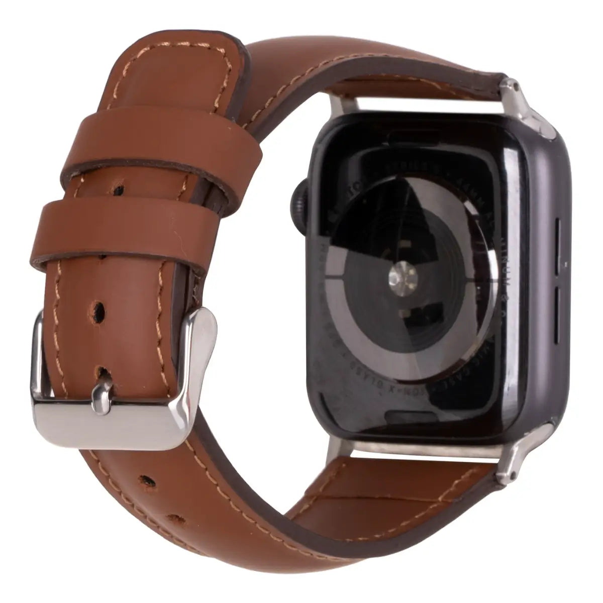 Premium Brown Water-Resistant Leather Apple Watch Band - Stylish & Durable for Work, Gym & Everyday Wear