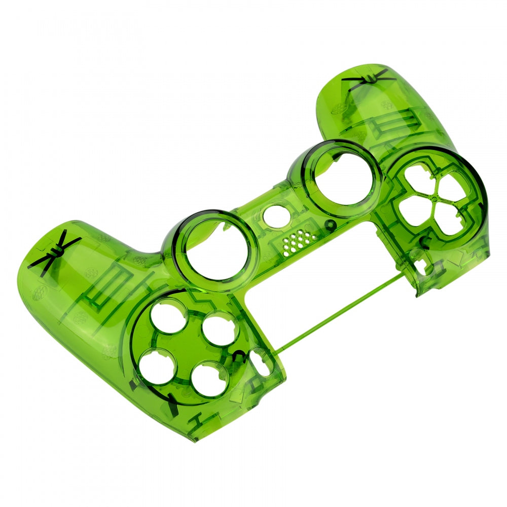 eXtremeRate Clear Green Front Housing Shell Faceplate Cover for PS4 Slim & PS4 Pro Controller (CUH-ZCT2/JDM-040/050/055) - Replacement Part for Gaming & Customization