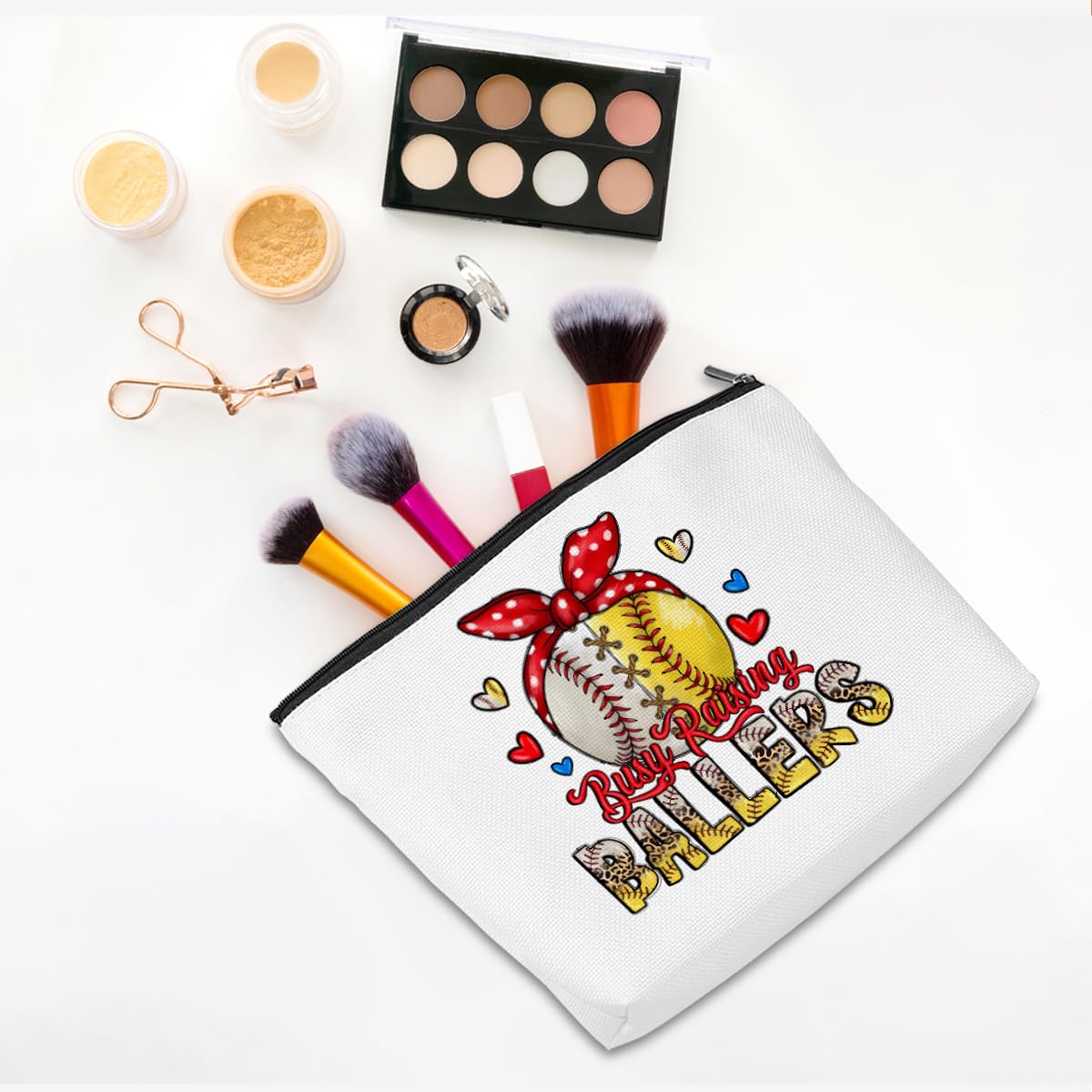 Baseball & Softball Cosmetic Bags for Women & Girls - Durable Zipper Pouch for Players, Coaches & Friends - Perfect Sports Gift for Team, Training & Travel Accessories