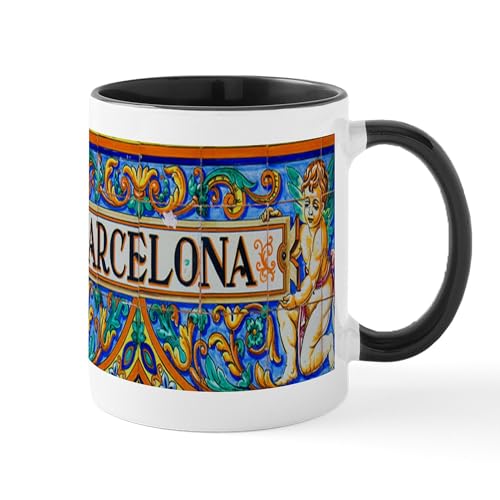 White/Black Inside - Barcelona Mosaica Mugs