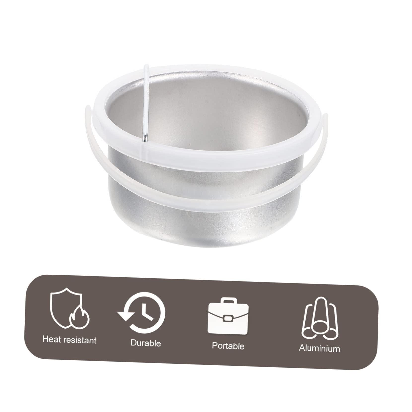 TEHAUX 2-Pack Small Wax Pot Replacement for Wax Warmer - Aluminum Epilator Heating Bowl for Wax Melting (Perfect for Home Salon, DIY Hair Removal & Spa Waxing)
