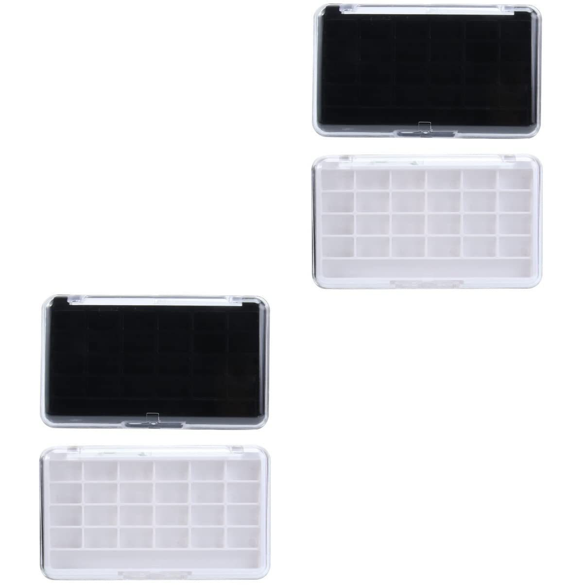 Beaupretty 4-Piece 24-Well Magnetic Makeup Palette - Empty Lipstick & Eyeshadow Organizer for Professional Artists - Perfect for Travel, Makeup Studio & DIY Cosmetic Storage