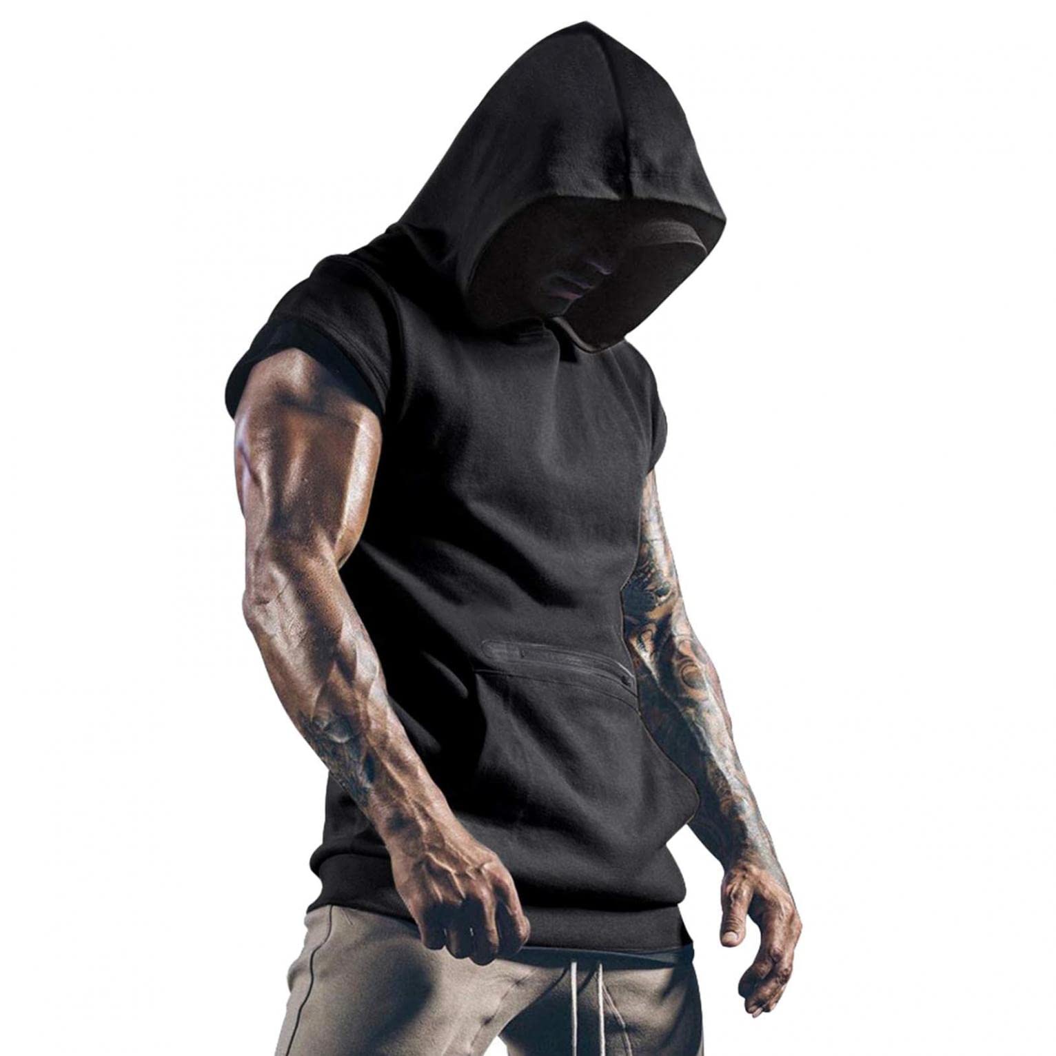 Men's Camo Workout Hooded Tank Top - Muscle Cut Off Sleeveless Gym Tee for Bodybuilding & Training | Perfect for Gym, Running & Outdoor Activities