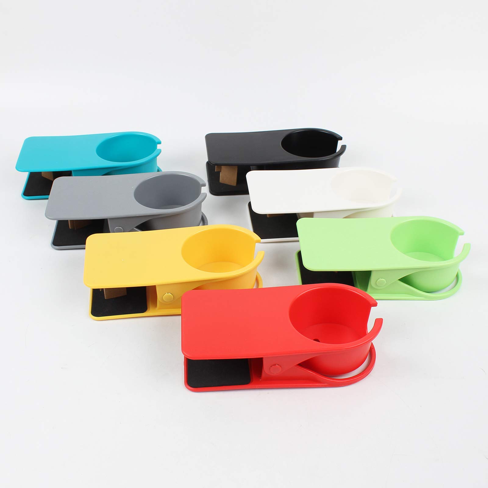 Sturdy Black Cup Holder Clip for Desk - Secure Drink Holder for Coffee, Soda, Water Bottles - Perfect for Home Office, Car, Bedside Table & Outdoor Use