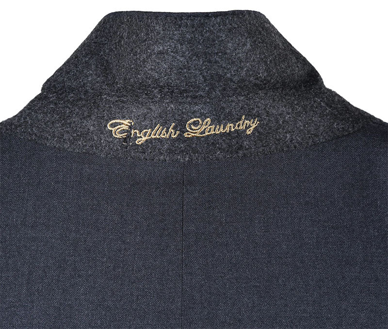 English Laundry Men's Slim Fit Wool & Cashmere 2-Piece Suit - Charcoal Gray | Premium Business Attire for Weddings, Office & Formal Events
