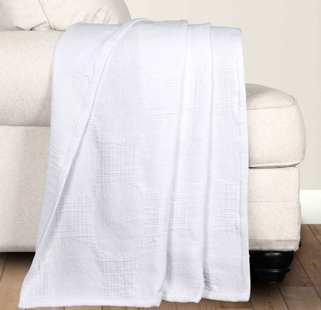 Tanta Cotton Medium Weight Crinkle Woven Coverlet - Soft & Breathable Bedspread for All Seasons | Perfect for Bedroom Decor, Guest Rooms & Cozy Home Styling
