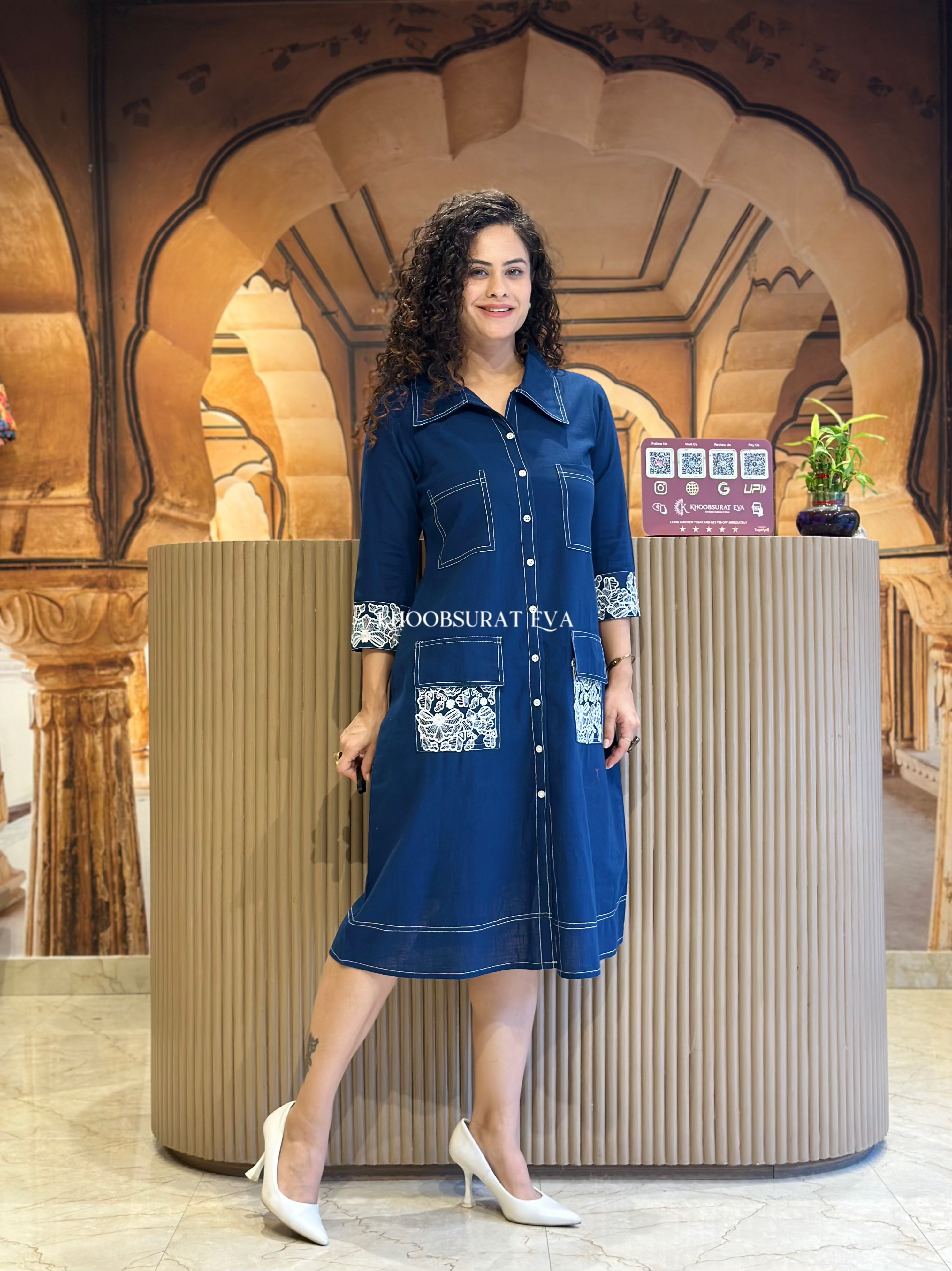 Next In Fashion Blue Dress - Elegant Women's Party Dress for Evening Events & Special Occasions