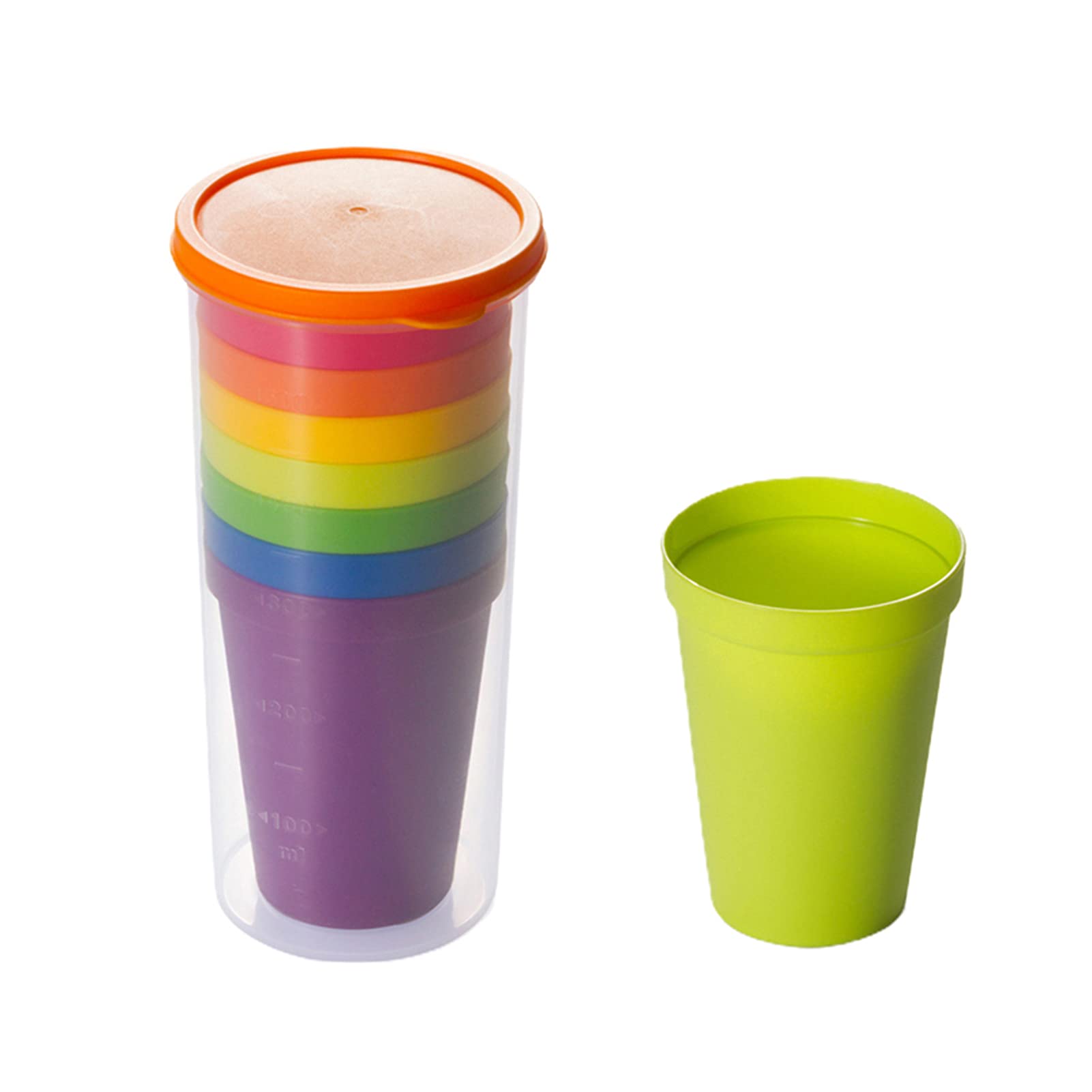 01SHIRTS Eco-Friendly Unbreakable Reusable Plastic Drinking Cups Set - 12 Pack Multi-Colored Rainbow Cups for Indoor, Outdoor, Camping, Picnics & Parties - BPA-Free Dishwasher Safe Portable Tumblers