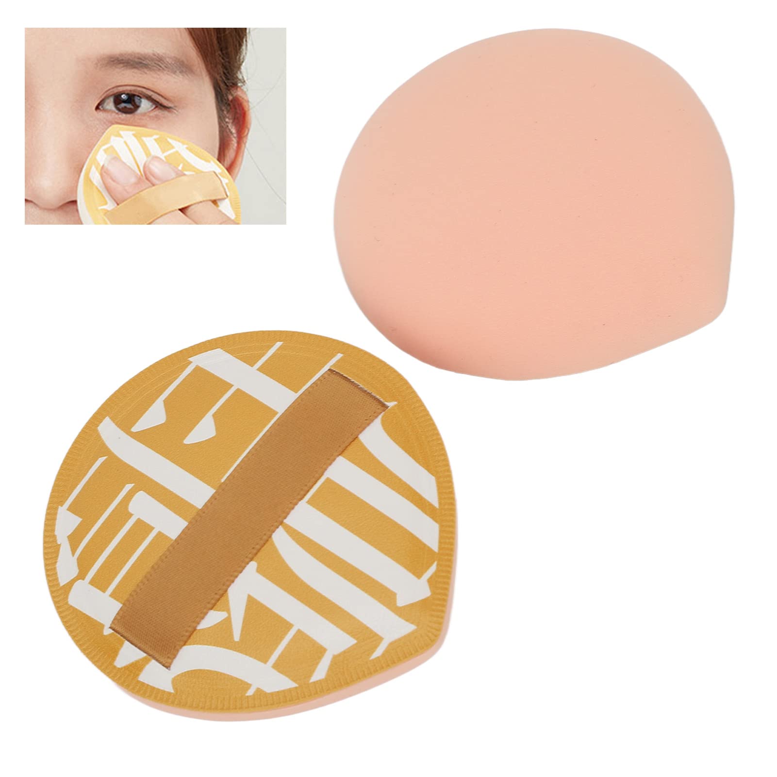 Ultra Soft Powder Puff Sponge for Wet & Dry Makeup Application - 2 Pack Green & Yellow Blending Pads - Perfect for Foundation, Setting Powder & Mineral Makeup On-The-Go