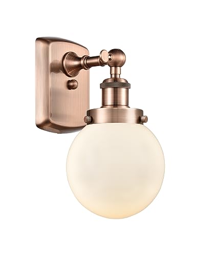 Ballston Collection Copper Finish Transitional One Light Wall Sconce 916-1W-AC-G201-6 - Perfect for Bedroom, Hallway & Entryway Lighting