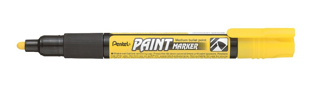 Pentel Paint Marker with Medium Tapered Tip - Vibrant Yellow for Art, DIY Projects & Signage - Perfect for Canvas, Wood, Metal & Glass Surfaces