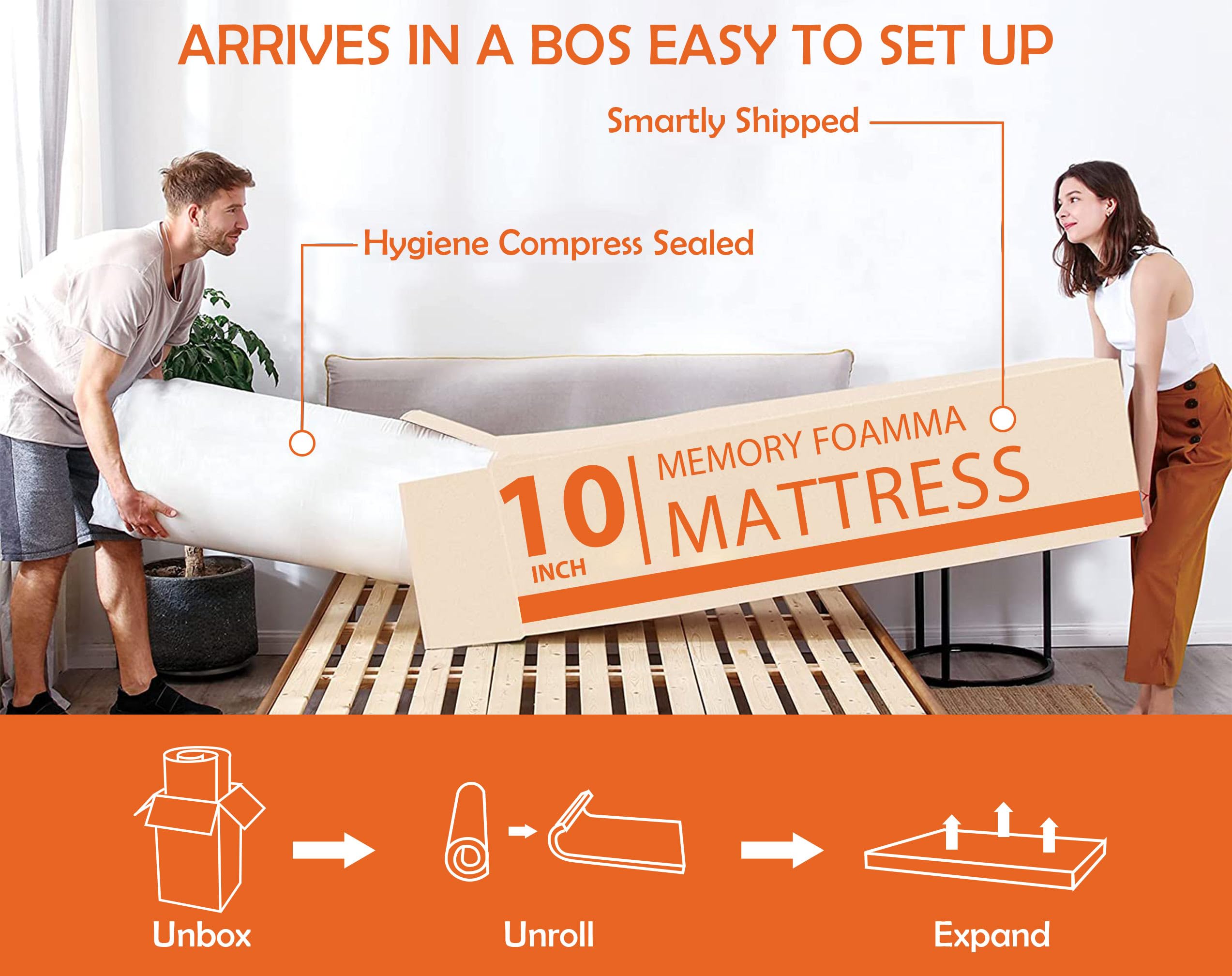 5/6/8/10/12 Inch Twin Size Cooling Gel Memory Foam Mattress with Cover - Green Tea Infused, Medium Firm Support for Pressure Relief & Cool Sleep, CertiPUR-US Certified Bed in a Box - Perfect for Guest Rooms, Dorms, RVs & Hot Sleepers