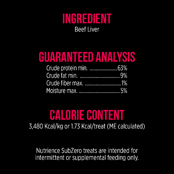 Nutrience SubZero Freeze Dried Beef Liver Dog Treats - High Protein, Grain Free Training Snacks for Dogs - Perfect for Reward Training & Outdoor Adventures