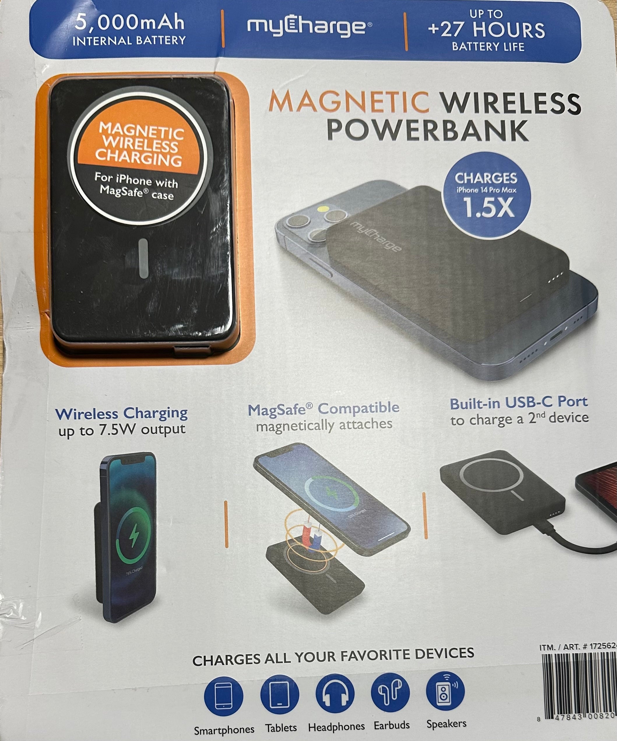 Magnetic Wireless Power Bank with Fast Charging - Portable 10000mAh Battery Pack for iPhone, Samsung, AirPods - Perfect for Travel, Office, and On-the-Go Charging