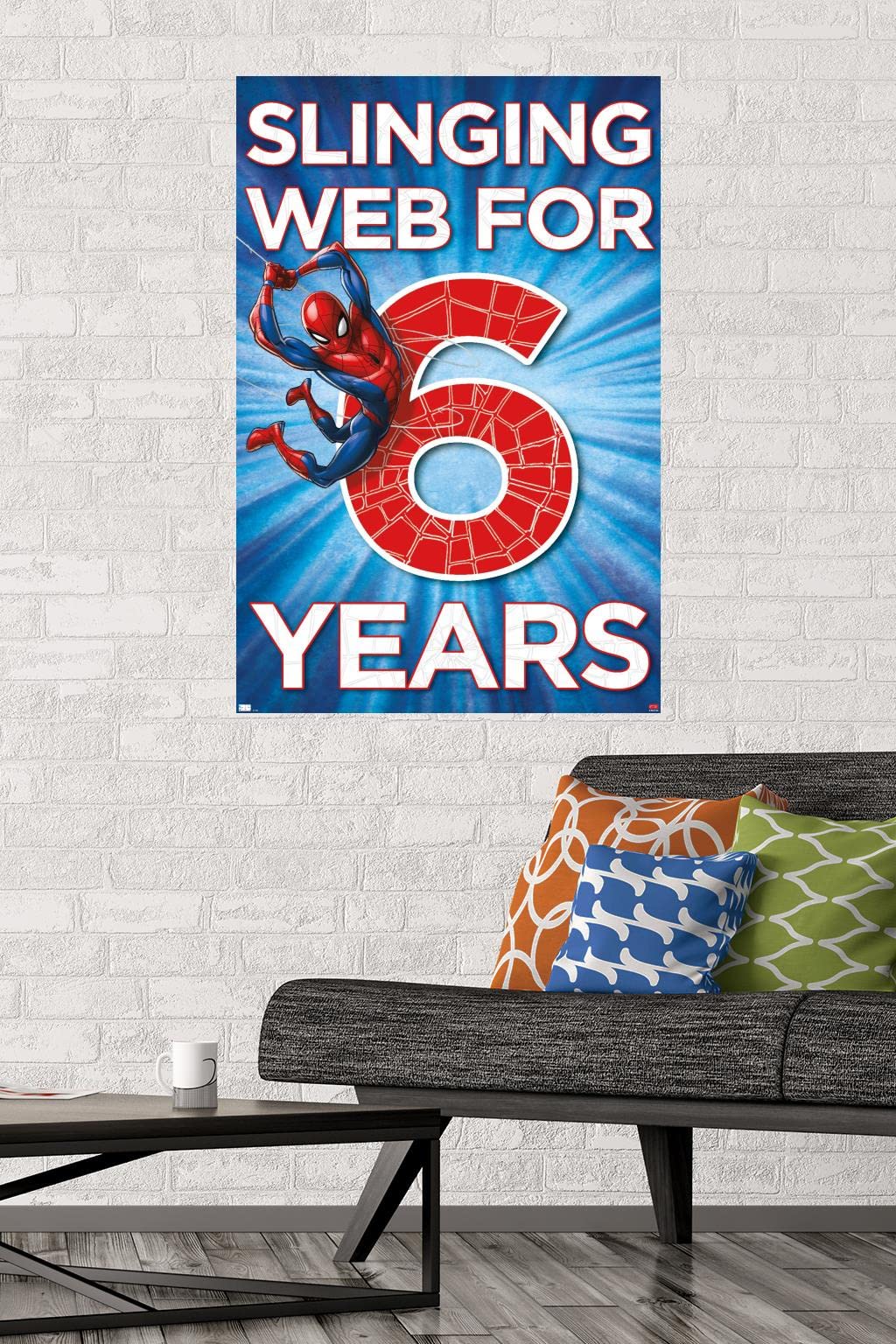 Marvel Spider-Man Happy 6th Birthday Wall Poster - Premium 34
