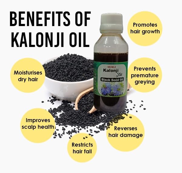 100% Pure Kalonji Oil (Black Seed Oil) - 50ml Bottle for Hair Growth, Skin Care & Immune Support - Cold Pressed & Natural Remedy for Wellness & Beauty