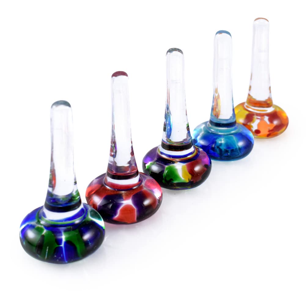 Handcrafted American Blown Glass Ring Holder - Blue/Green, Perfect for Jewelry Organization & Gift Giving