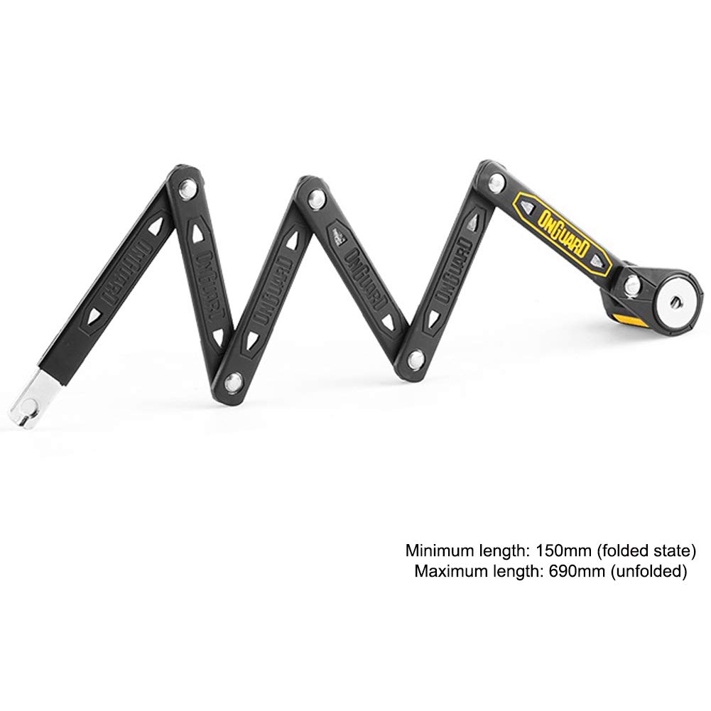 ONGUARD 8116 K9 Folding Bike Lock - Slim Security Chain with 490g Lightweight Design | Perfect for Urban Commuting, Bicycle Parking & Theft Protection